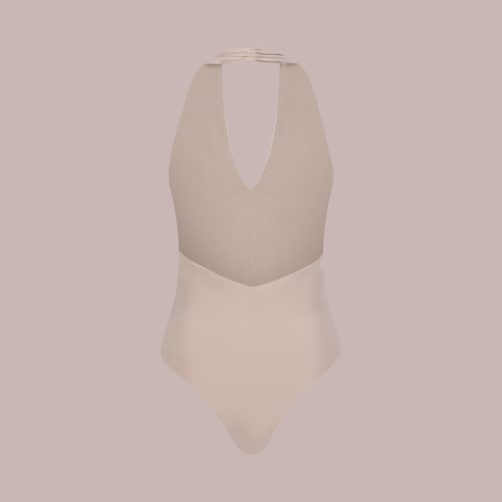 regina bodysuit plunge neck and backless, roebuck