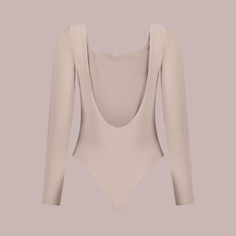 sweeheart bodysuit long sleeve and backless, roebuck