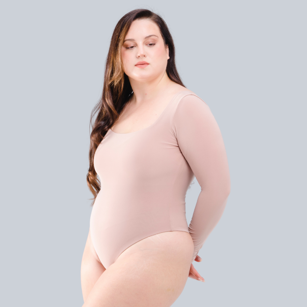 sweeheart bodysuit long sleeve and backless, roebuck large